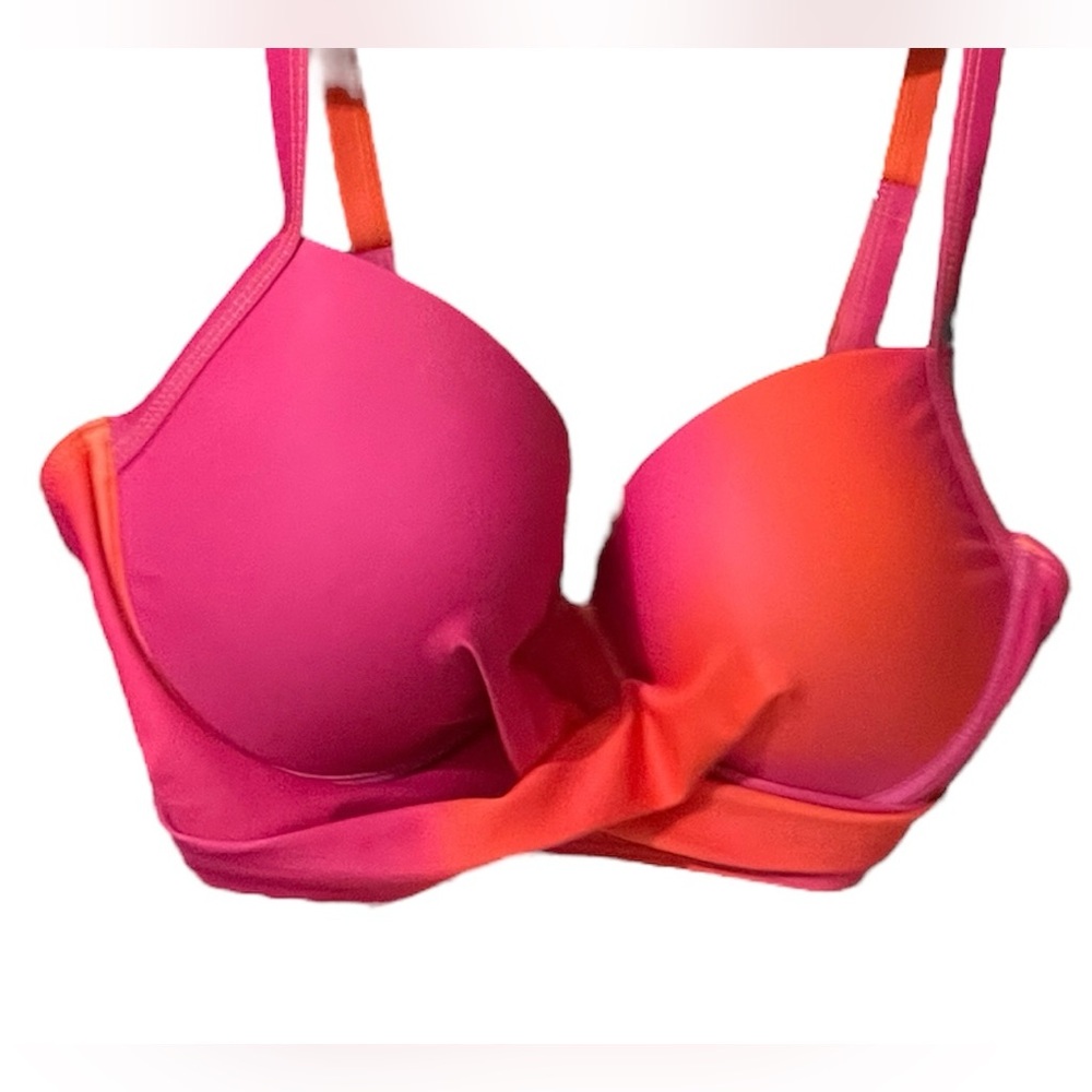 NWT SHEIN Bikini Top Orange and Pink 1XL